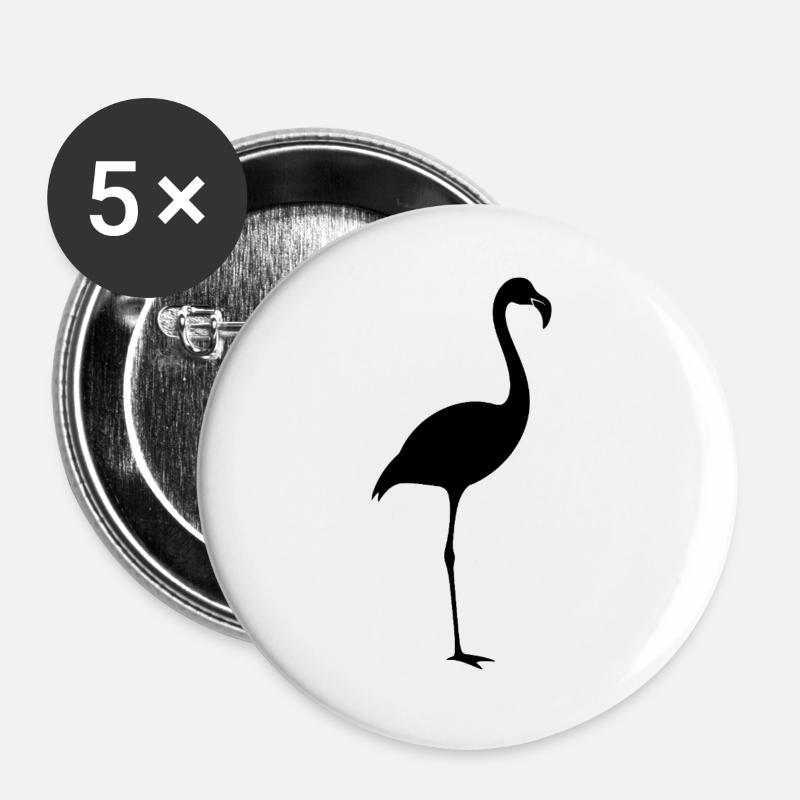 Elegant Flamingo Silhouette - Buttons large 2.2''/56 mm (5-pack) - white