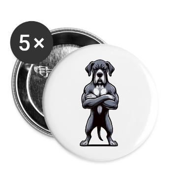 Dogue Allemand Propriétaire Fan de Dogue Allemand - Lot de 5 grands badges (56 mm) - blanc - Devant