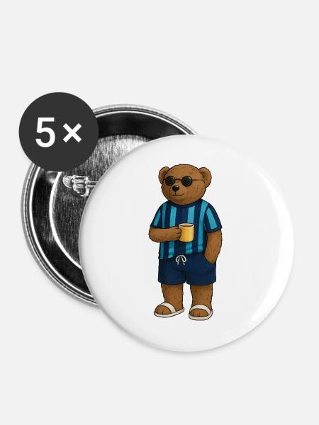 Cool mit Stockholm-Motiven - Buttons groß 56 mm (5er Pack) - Weiß