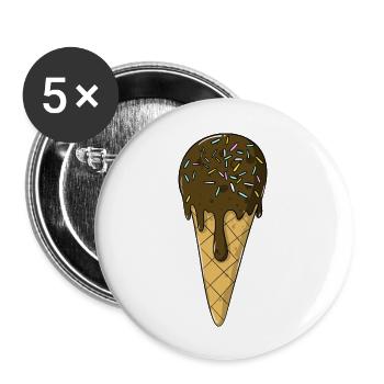 cream | Chocolate Cream with Sprinkles | Icecream - Buttons large 2.2''/56 mm (5-pack) - white - Front