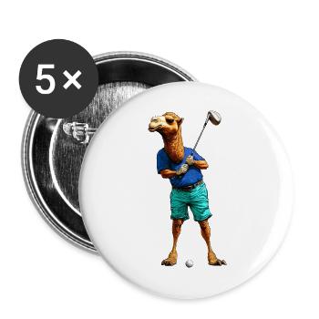 Golf Kamele - Buttons groß 56 mm (5er Pack) - Weiß - Vorne