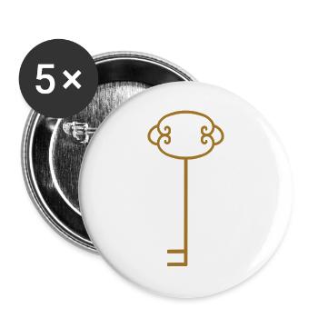 Ornement de clé vintage élégant - Lot de 5 grands badges (56 mm) - blanc - Devant