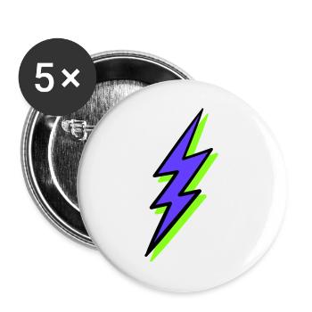 Abstrakter Strahl in Neontönen - Buttons groß 56 mm (5er Pack) - Weiß - Vorne