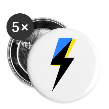 Blue and Yellow Geometry - Buttons large 2.2''/56 mm (5-pack) - white - Front