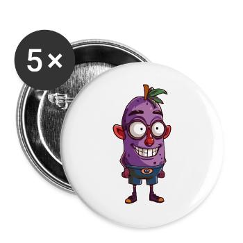 Obst - Buttons groß 56 mm (5er Pack) - Weiß - Vorne