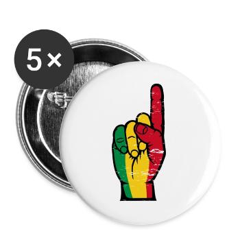 Mali flag number 1 used - Buttons large 2.2''/56 mm (5-pack) - white - Front