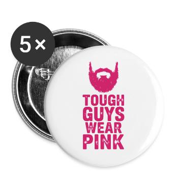 Tough Guys Wear Pink - Buttons large 2.2''/56 mm (5-pack) - white - Front