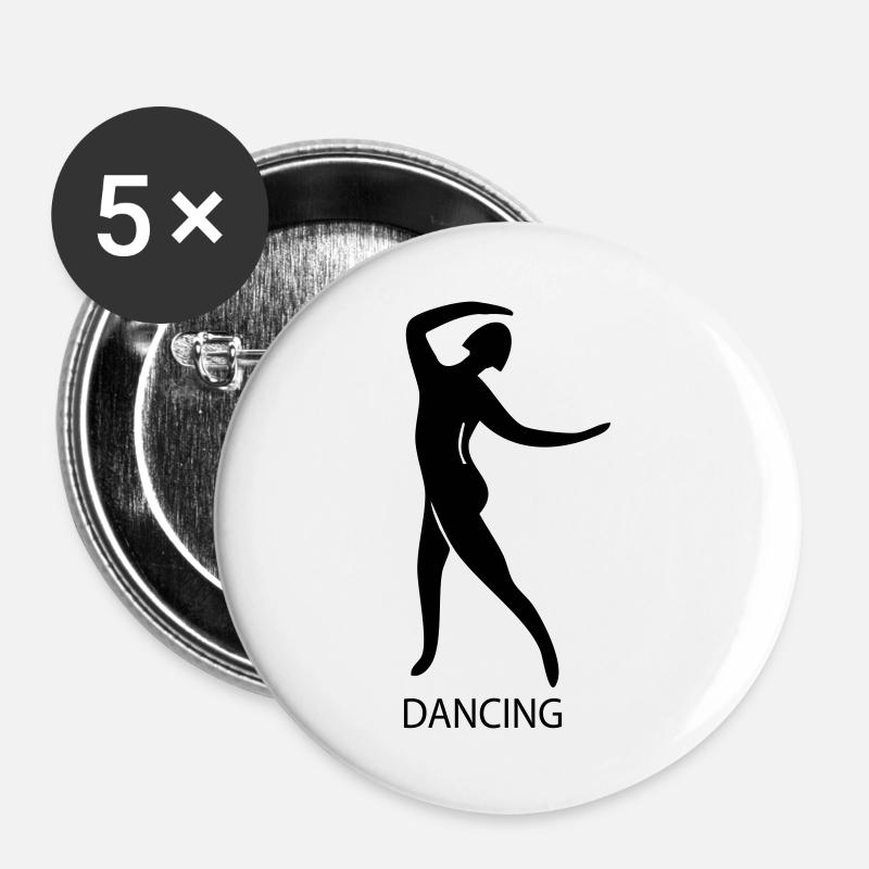 Dancing - Buttons groß 56 mm (5er Pack) - Weiß