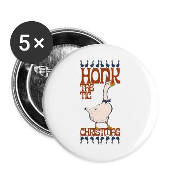 HONKTASTIC CHRISTMAS - Buttons large 2.2''/56 mm (5-pack) - white - Front