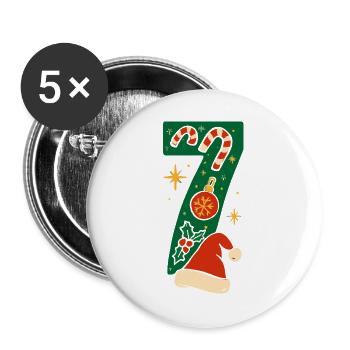Fun 67 Number 6-7 6 7 Matching Christmas Six You - Buttons large 2.2''/56 mm (5-pack) - white - Front