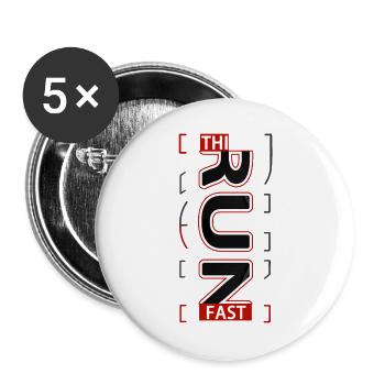THINK FAST Running sport experience V1 - Buttons groß 56 mm (5er Pack) - Weiß - Vorne