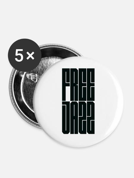 Free Jazz Logo-Design - Buttons groß 56 mm (5er Pack) - Weiß