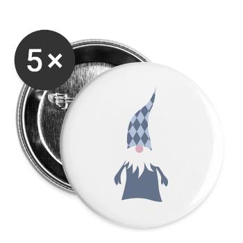 Gnomes Diamants Losanges Forêt de Noël Forêt de Noël - Lot de 5 grands badges (56 mm) - blanc - Devant