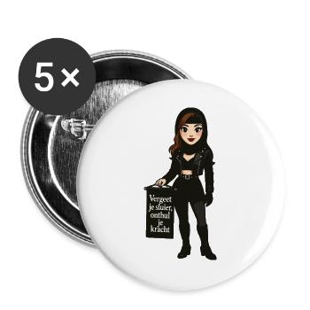 Vergiss deinen Schleier, offenbare deine Kraft - Buttons groß 56 mm (5er Pack) - Weiß - Vorne
