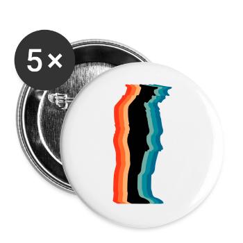 olice Officer Retro Silhouette Vintage Law Enforce - Buttons large 2.2''/56 mm (5-pack) - white - Front