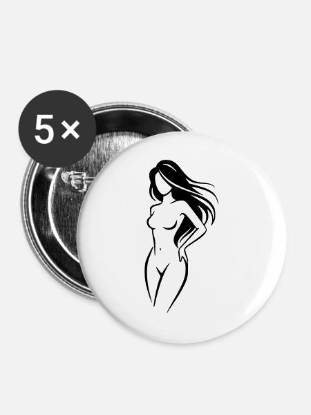 Ehefrau - Buttons groß 56 mm (5er Pack) - Weiß