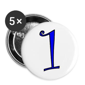 1. 1 Jahr. 1. JUBILÄUM. 1-JÄHRIGES JUBILÄUM - Buttons groß 56 mm (5er Pack) - Weiß - Vorne