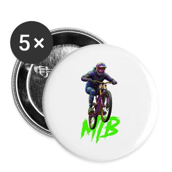 MTB bike - Buttons groß 56 mm (5er Pack) - Weiß - Vorne