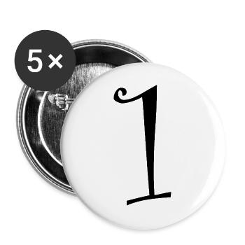 1. 1 year. 1st ANNIVERSARY. 1 YEAR ANNIVERSARY - Buttons large 2.2''/56 mm (5-pack) - white - Front