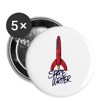 SPACE WRITER - let's talk - Lot de 5 grands badges (56 mm) - blanc - Devant