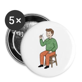 Crazy Sewing with Thread - Buttons large 2.2''/56 mm (5-pack) - white - Front