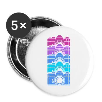 Retro Photography Vintage Camera Photographer - Buttons large 2.2''/56 mm (5-pack) - white - Front