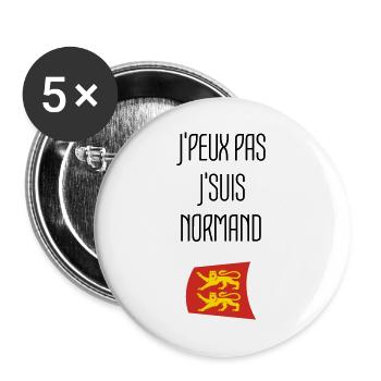 I can't I'm Norman - Normandy - Buttons large 2.2''/56 mm (5-pack) - white - Front