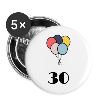 30. 30 YEARS. 30th ANNIVERSARY. 30 YEARS ANNIVERSARY. - Buttons large 2.2''/56 mm (5-pack) - white - Front