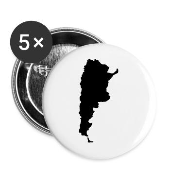 Argentina map - Buttons large 2.2''/56 mm (5-pack) - white - Front
