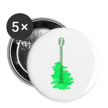 Guitar Watercolor - Buttons large 2.2''/56 mm (5-pack) - white - Front