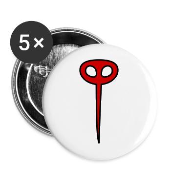 Moustique en rouge - Lot de 5 grands badges (56 mm) - blanc - Devant