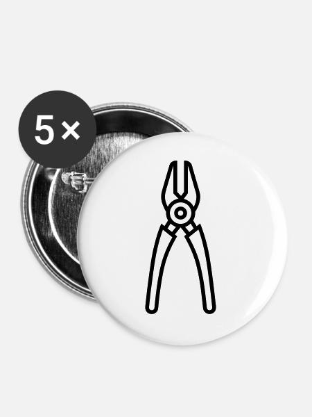 Zange - Buttons groß 56 mm (5er Pack) - Weiß