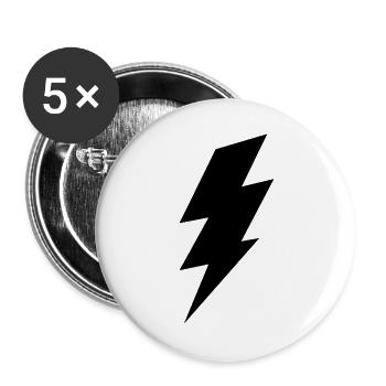 Éclair - Lot de 5 grands badges (56 mm) - blanc - Devant
