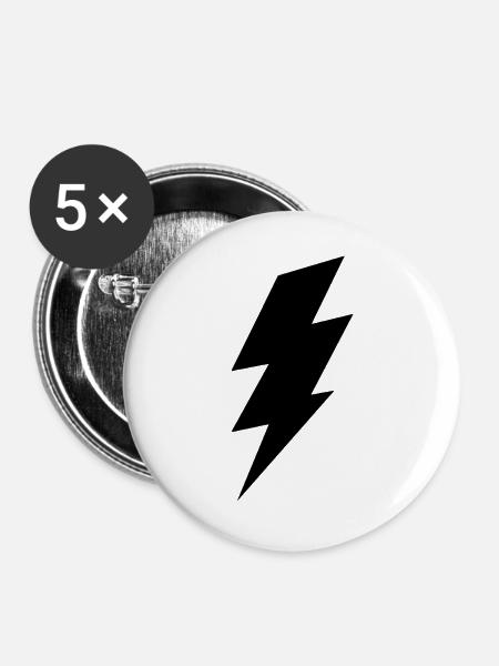 Blitz - Buttons groß 56 mm (5er Pack) - Weiß