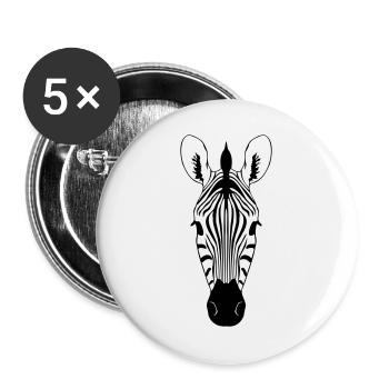 Zebra Illustration - Buttons large 2.2''/56 mm (5-pack) - white - Front
