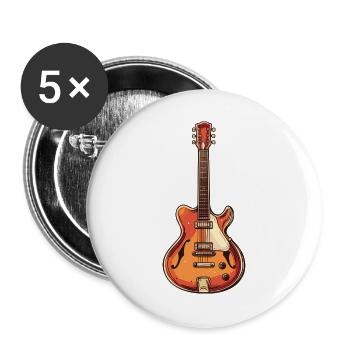 Illustration vintage de guitare électrique - Lot de 5 grands badges (56 mm) - blanc - Devant