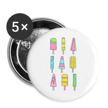 Colorful popsicles - Buttons large 2.2''/56 mm (5-pack) - white - Front