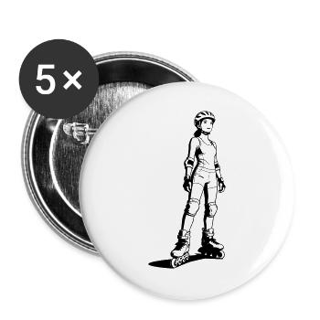 inline skating - Buttons large 2.2''/56 mm (5-pack) - white - Front