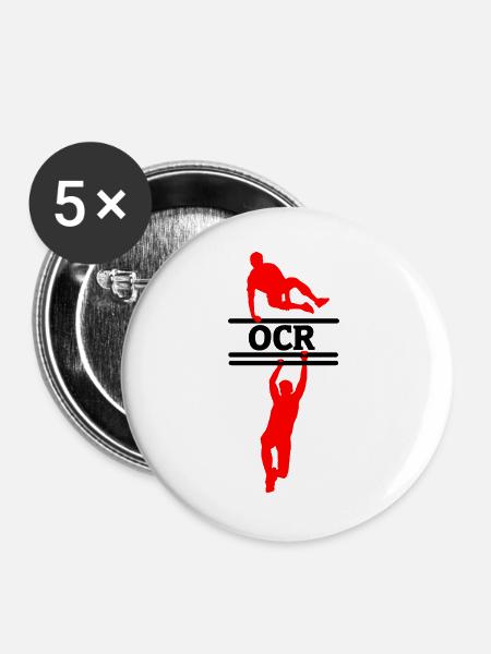 OCR-Bewegung – Sprung- und Hängdesign - Buttons groß 56 mm (5er Pack) - Weiß