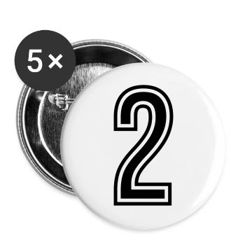 2 Symbole numérique - Lot de 5 grands badges (56 mm) - blanc - Devant