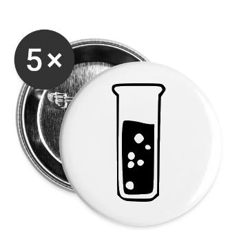 Test Tube Chemistry Chemist Gift - Buttons large 2.2''/56 mm (5-pack) - white - Front