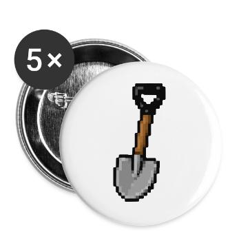 Pixel Shovel - Lot de 5 grands badges (56 mm) - blanc - Devant