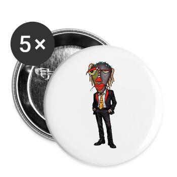 Surreales Anzugporträt Farbsplitter - Buttons groß 56 mm (5er Pack) - Weiß - Vorne