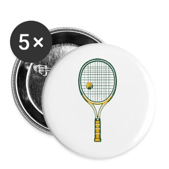 Matchball Mentalität - Buttons groß 56 mm (5er Pack) - Weiß - Vorne