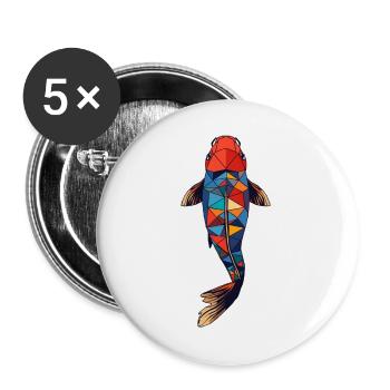 Calm as a koi - Buttons large 2.2''/56 mm (5-pack) - white - Front