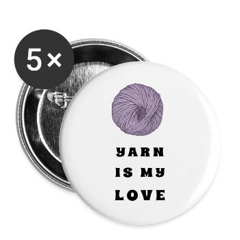 Yarn Is My Love – Lilac Yarn – Crochet & Knitting - Buttons large 2.2''/56 mm (5-pack) - white - Front