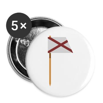 Alabama-Flagge - Buttons groß 56 mm (5er Pack) - Weiß - Vorne