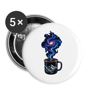 Galaktischer Kaffee - Buttons groß 56 mm (5er Pack) - Weiß - Vorne
