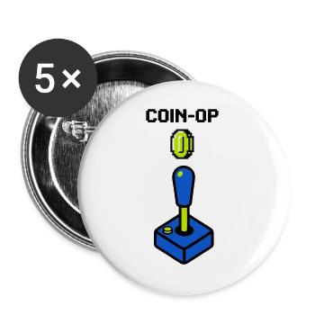 Coin Op Joystick Pixel Logo - Buttons groß 56 mm (5er Pack) - Weiß - Vorne
