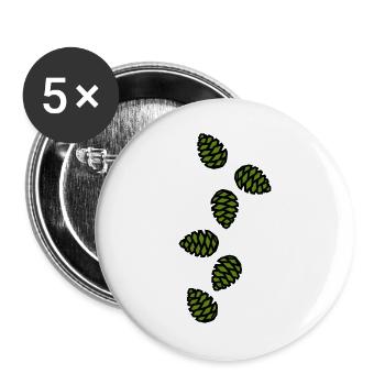 Tannenzapfen Symbol - Buttons groß 56 mm (5er Pack) - Weiß - Vorne